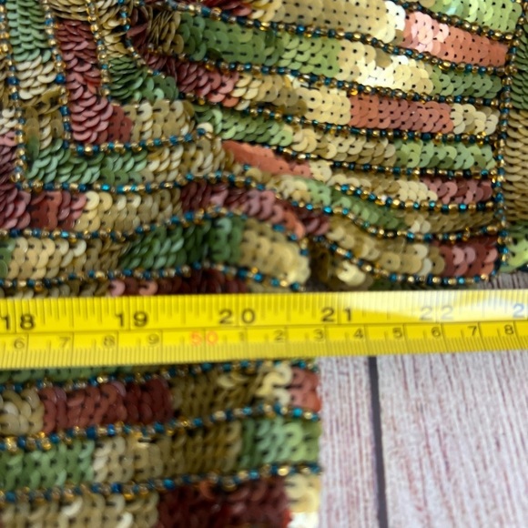 Adrianna Papell Holiday Vintage Sequined Silk Blazer Large - Picture 6 of 7